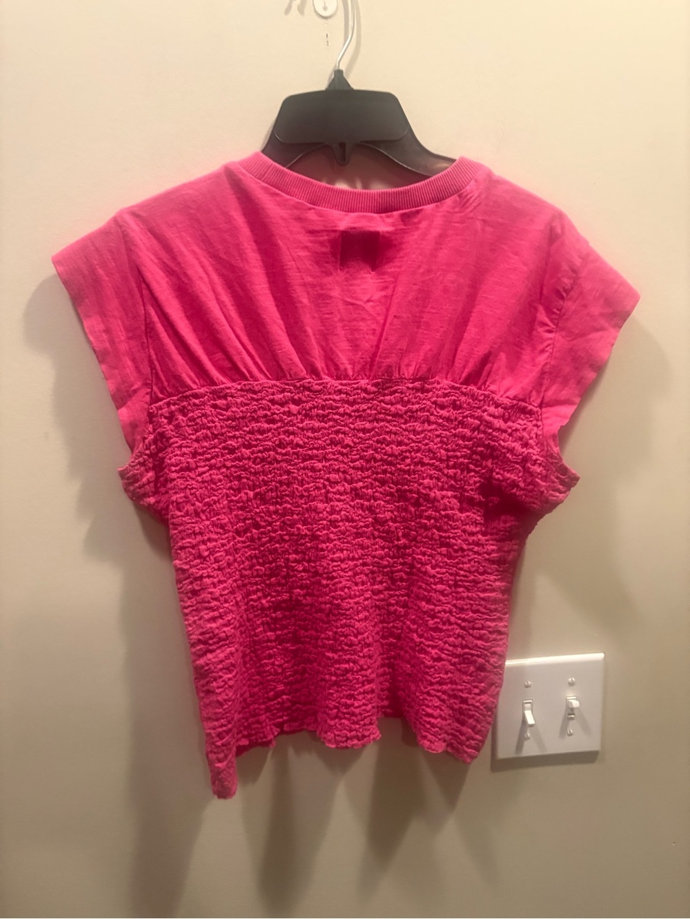 Maeve Hot Pink Short Sleeve Textured Tee - Picture 5 of 5